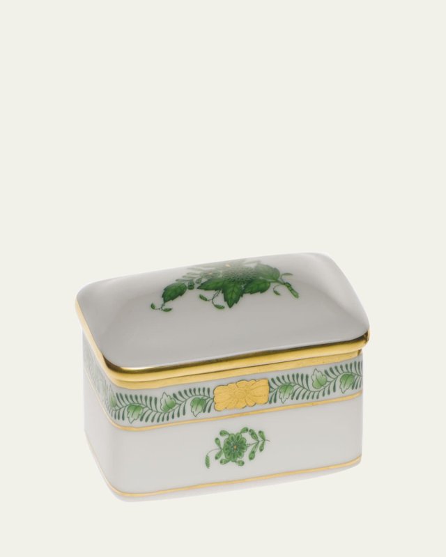 Chinese Bouquet Rectangular Box - Green